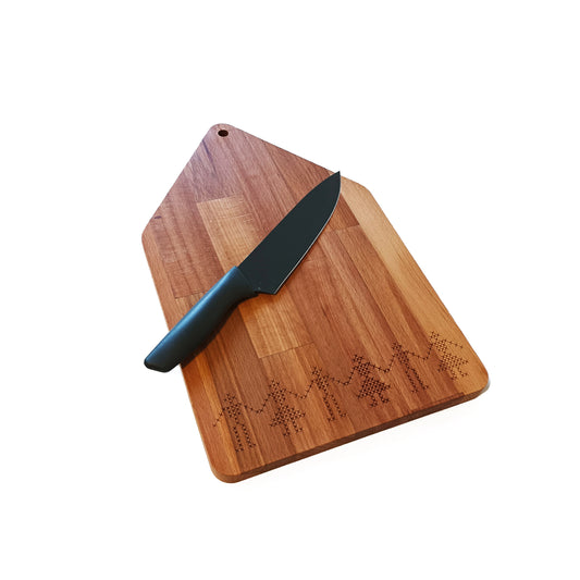 Tocator personalizat cu motiv traditional, 255x400x18mm, Fag