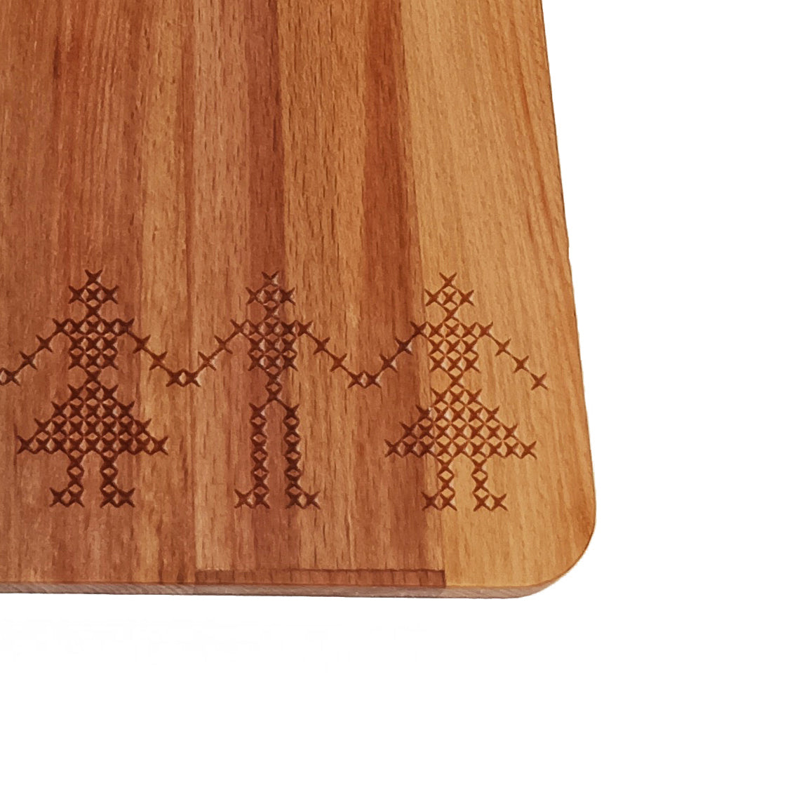 Tocator personalizat cu motiv traditional, 255x400x18mm, Fag