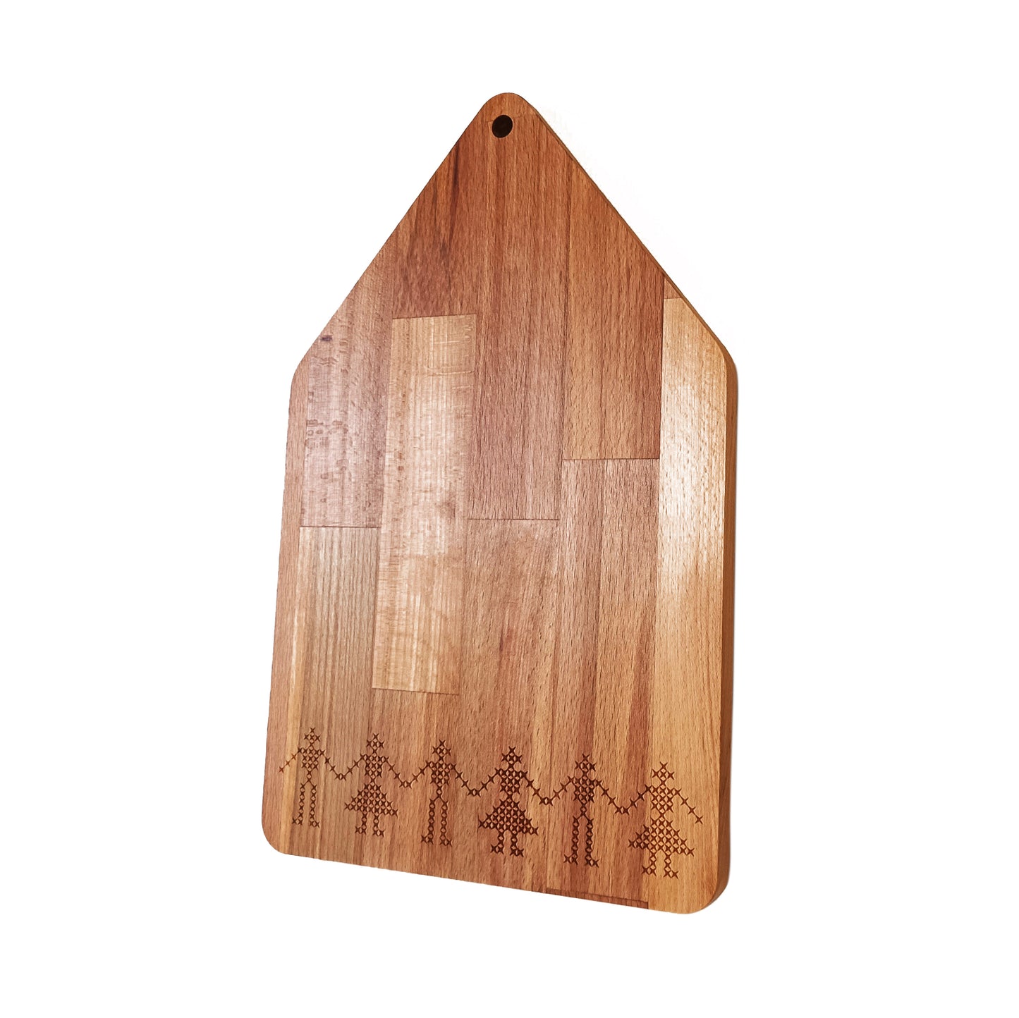 Tocator personalizat cu motiv traditional, 255x400x18mm, Fag