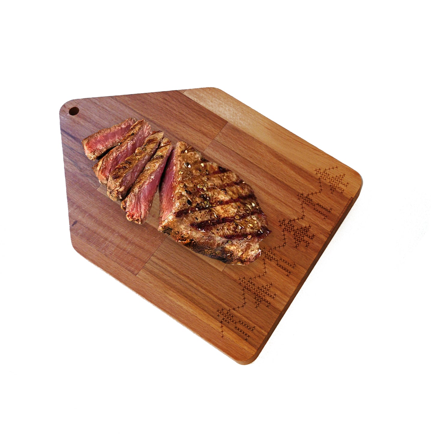 Tocator personalizat cu motiv traditional, 255x400x18mm, Fag