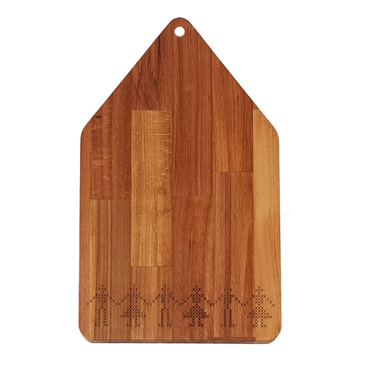 Tocator personalizat cu motiv traditional, 255x400x18mm, Fag